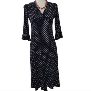 Polka dot dress Jessica Howard Vintage Navy Blue